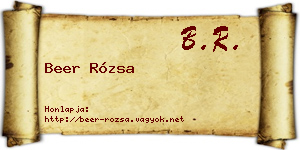 Beer Rózsa névjegykártya