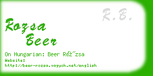 rozsa beer business card